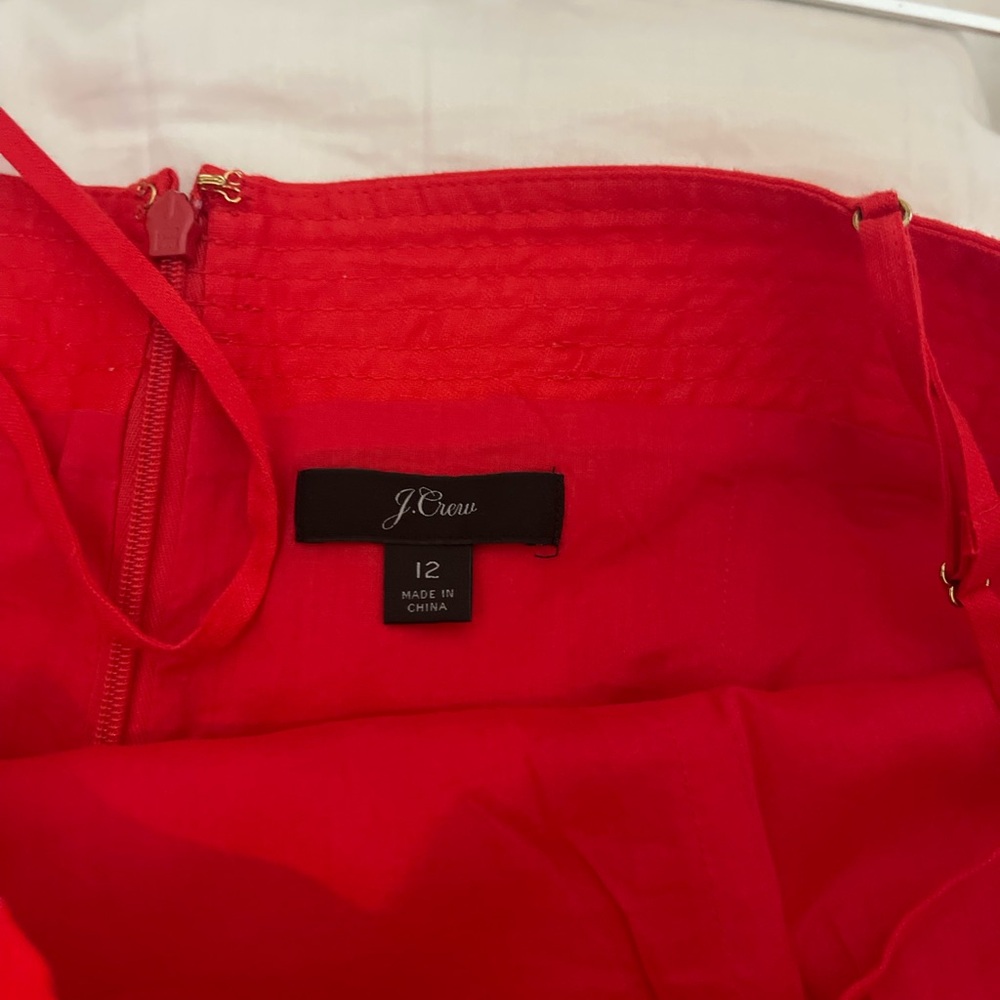 Cropped Red Jumpsuit with Belt - Picture 8 of 8